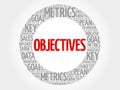 Objectives circle word cloud Royalty Free Stock Photo