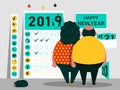 The objectives, plan and goals for the years 2019 - 2020 21. Happy new year. Royalty Free Stock Photo