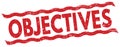 OBJECTIVES text on red lines stamp sign