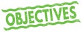 OBJECTIVES text on green lines stamp sign