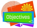 Objectives Orange Purple Blue Squares Triangles Floral Text