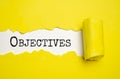 OBJECTIVES text written under torn paper Royalty Free Stock Photo