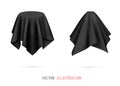 Objects covered with black cloth. Vector.