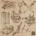 Objects - An hand drawn vectors. Converted Royalty Free Stock Photo