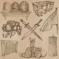 Objects - An hand drawn vectors. Converted Royalty Free Stock Photo