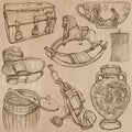 Objects - An hand drawn vectors. Converted Royalty Free Stock Photo