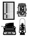 Objects old retro vintage icon stock vector illustration