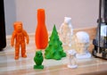Objects printed by a 3d printer Royalty Free Stock Photo