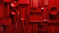objects red plastic background Royalty Free Stock Photo