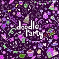 Objects and symbols on the Party element. seamless background Royalty Free Stock Photo