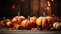 Objects to celebrate Thanksgiving and Halloween