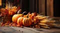 Objects to celebrate Thanksgiving and Halloween