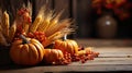 Objects to celebrate Thanksgiving and Halloween