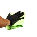 Objects tool hands action - Hand polishing rag worker. Isolated