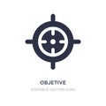 objetive icon on white background. Simple element illustration from Weapons concept Royalty Free Stock Photo