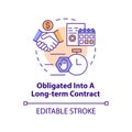 Obligated into long-term contract concept icon