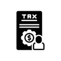 Black solid icon for Obligation, document and tax Royalty Free Stock Photo