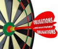 Obligations Dart Board Success in Meeting Responsibilities