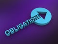 obligations word on purple Royalty Free Stock Photo
