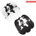 Obliqe world map projection