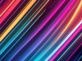 Oblique coloured lines abstract neon lights background, generative using ai tool Royalty Free Stock Photo