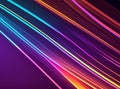 Oblique coloured lines abstract neon lights background, generative using ai tool Royalty Free Stock Photo