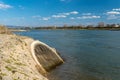 An oblique sewer that flows into the Rhine River in western Germany.