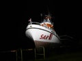 Oblique view of a sea rescue ship SAR at night Royalty Free Stock Photo