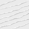 Oblong layers of torn white paper tears placed one over another. Vector illustration