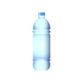 Oblong plastic water bottle design with double puddening and clipping path isolated on white background