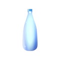 Oblong plastic water bottle design with clipping path isolated on white background