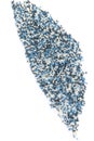 Oblong shaped wedge of winter colored candy sprinkles side view