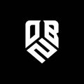 OBN abstract monogram shield logo design on white background. Royalty Free Stock Photo