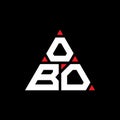 OBO triangle letter logo design with triangle shape. OBO triangle logo design monogram. OBO triangle vector logo template with red Royalty Free Stock Photo