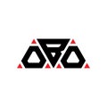 OBO triangle letter logo design with triangle shape. OBO triangle logo design monogram. OBO triangle vector logo template with red Royalty Free Stock Photo