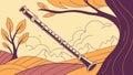 Oboe on Ground, Distant Field with Single Tree, vector design Generative AI Royalty Free Stock Photo