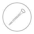 Oboe icon in outline style isolated on white background. Musical instruments symbol stock vector illustration Royalty Free Stock Photo