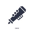 oboe icon on white background. Simple element illustration from music concept