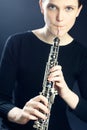 Oboe musical instrument playing oboist Royalty Free Stock Photo