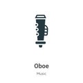 Oboe vector icon on white background. Flat vector oboe icon symbol sign from modern music collection for mobile concept and web