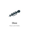 Oboe vector icon on white background. Flat vector oboe icon symbol sign from modern music collection for mobile concept and web