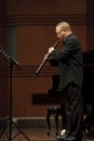 Oboist performs on wind music chamber music concert Royalty Free Stock Photo