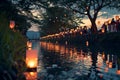 obon festival japan lanterns bon odori dancers Royalty Free Stock Photo