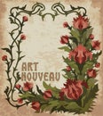 Vintage floral art nouveau frame, vector Royalty Free Stock Photo