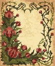 Old floral art nouveau frame, vector Royalty Free Stock Photo