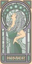 Winter girl wallpaper in art nouveau style Royalty Free Stock Photo