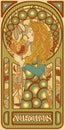 Autumn girl wallpaper in art nouveau style Royalty Free Stock Photo