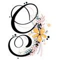 Alphabet ornaments. Letter G floral vector with flowers and leaves. Invitation card and other concept ideas. Illustration letter G