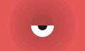 Cartoon eye illustration. Angry eye in red background Royalty Free Stock Photo