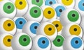 Illustration of a set of eyes of different colors.Obra de arte e ilustraciÃÂ³n